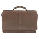 LOEWE Business Bag Leather 2way Brown Silver Auth bs35451-13