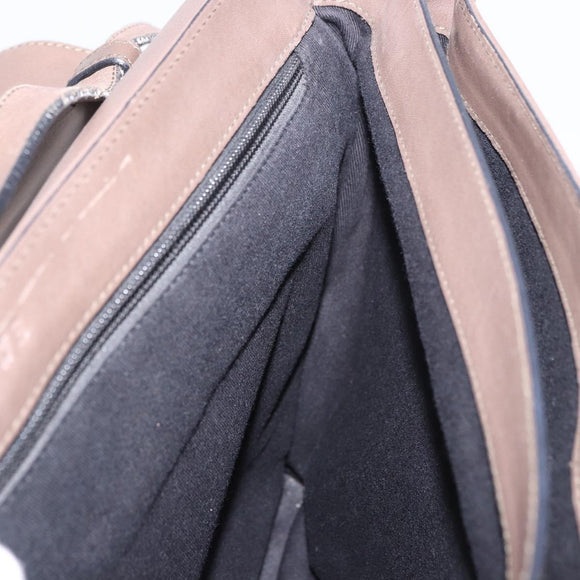 LOEWE Business Bag Leather 2way Brown Silver Auth bs35451