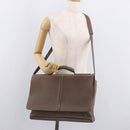 LOEWE Business Bag Leather 2way Brown Silver Auth bs35451-28