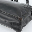 PRADA Plastic Chain Tote Bag Leather Black Silver Auth bs35453-9