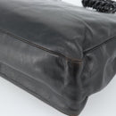 PRADA Plastic Chain Tote Bag Leather Black Silver Auth bs35453-15