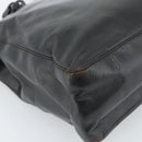 PRADA Plastic Chain Tote Bag Leather Black Silver Auth bs35453-16