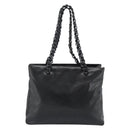 PRADA Plastic Chain Tote Bag Leather Black Silver Auth bs35453-13