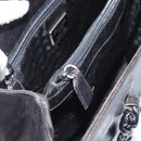 PRADA Plastic Chain Tote Bag Leather Black Silver Auth bs35453-21
