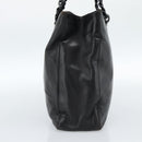 PRADA Plastic Chain Tote Bag Leather Black Silver Auth bs35453-3