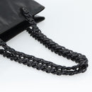 PRADA Plastic Chain Tote Bag Leather Black Silver Auth bs35453-7