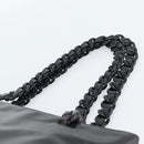 PRADA Plastic Chain Tote Bag Leather Black Silver Auth bs35453-8