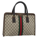 GUCCI GG Supreme Web Sherry Line Hand Bag PVC Beige Gold 010 378 Auth bs35454-1