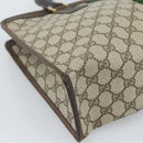 GUCCI GG Supreme Web Sherry Line Hand Bag PVC Beige Gold 010 378 Auth bs35454-14