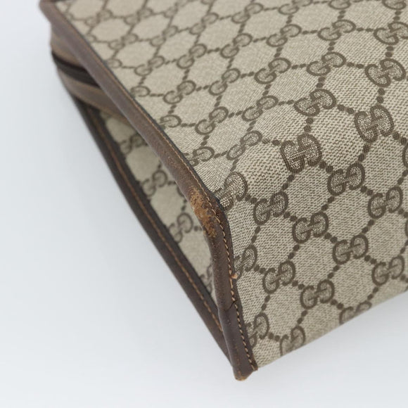 GUCCI GG Supreme Web Sherry Line Hand Bag PVC Beige Gold 010 378 Auth bs35454