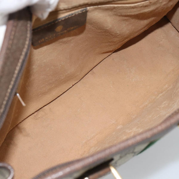 GUCCI GG Supreme Web Sherry Line Hand Bag PVC Beige Gold 010 378 Auth bs35454