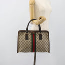 GUCCI GG Supreme Web Sherry Line Hand Bag PVC Beige Gold 010 378 Auth bs35454-22