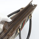 GUCCI GG Supreme Web Sherry Line Hand Bag PVC Beige Gold 010 378 Auth bs35454-6