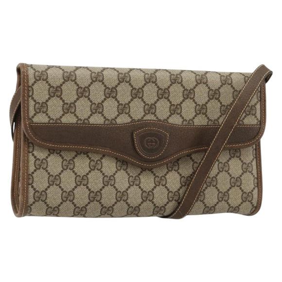 GUCCI GG Supreme Umhängetasche PVC Beige Gold 004 161 0670 Auth bs35455