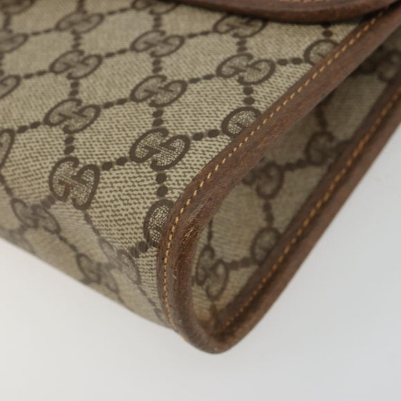 GUCCI GG Supreme Umhängetasche PVC Beige Gold 004 161 0670 Auth bs35455