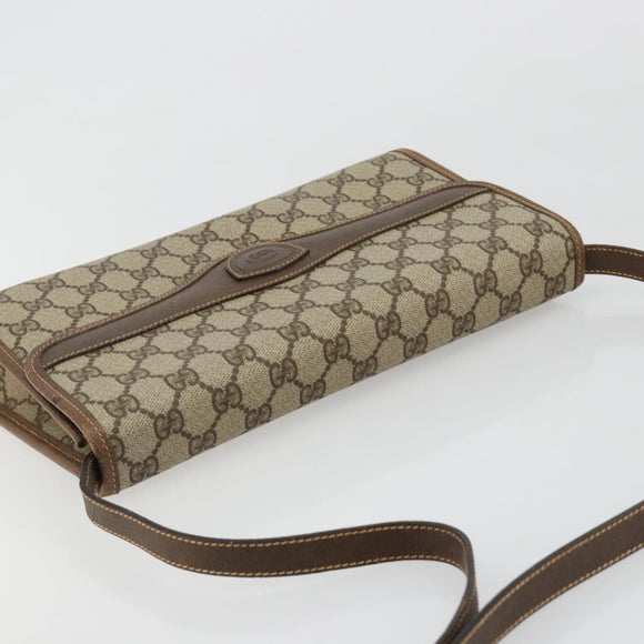 GUCCI GG Supreme Umhängetasche PVC Beige Gold 004 161 0670 Auth bs35455