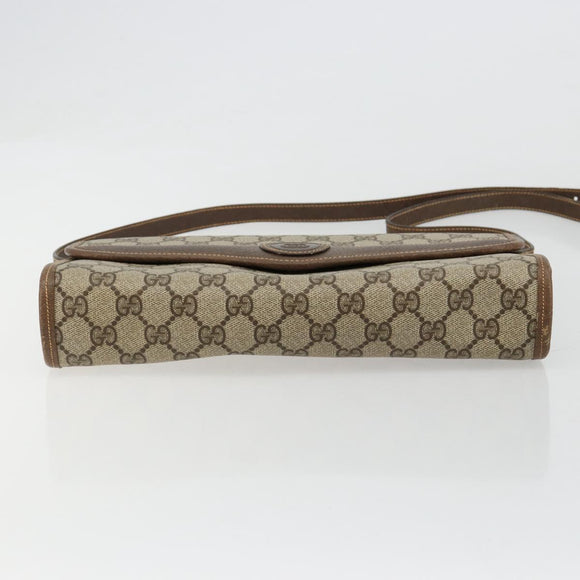 GUCCI GG Supreme Umhängetasche PVC Beige Gold 004 161 0670 Auth bs35455