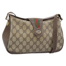 GUCCI GG Supreme Web Sherry Line Tasche PVC Beige Gold 116 02 076 Auth bs35456-1