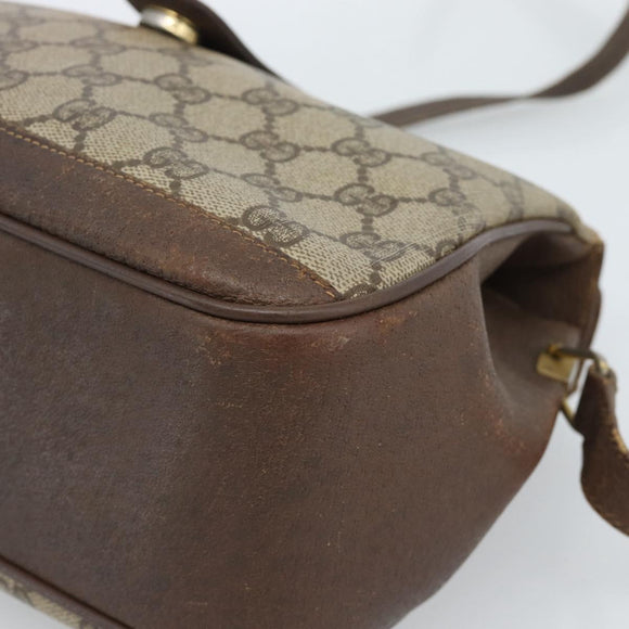 GUCCI GG Supreme Web Sherry Line Tasche PVC Beige Gold 116 02 076 Auth bs35456