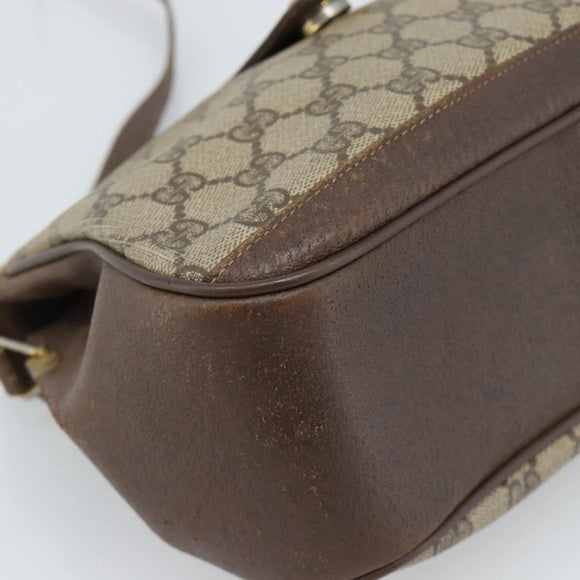 GUCCI GG Supreme Web Sherry Line Tasche PVC Beige Gold 116 02 076 Auth bs35456