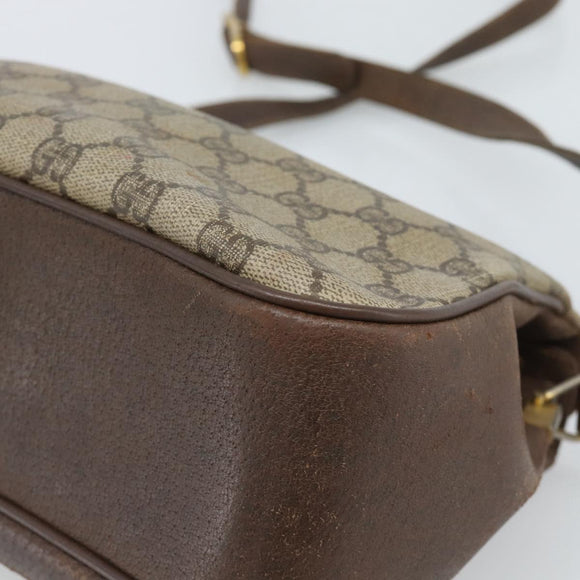 GUCCI GG Supreme Web Sherry Line Tasche PVC Beige Gold 116 02 076 Auth bs35456