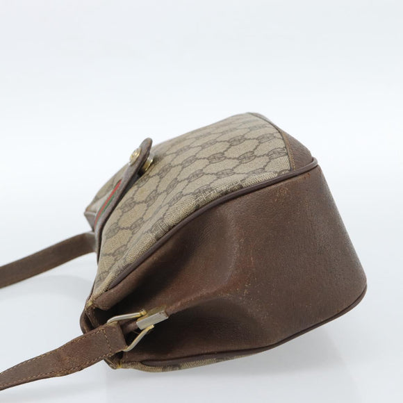 GUCCI GG Supreme Web Sherry Line Tasche PVC Beige Gold 116 02 076 Auth bs35456