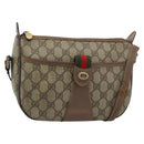 GUCCI GG Supreme Web Sherry Line Bag PVC Beige Gold 001 123 6177 Auth bs35457-1