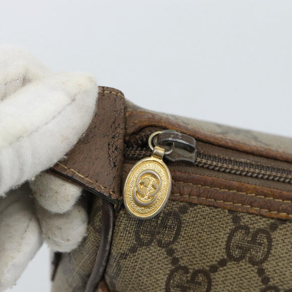 GUCCI GG Supreme Web Sherry Line Bag PVC Beige Gold 001 123 6177 Auth bs35457