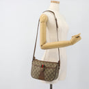 GUCCI GG Supreme Web Sherry Line Bag PVC Beige Gold 001 123 6177 Auth bs35457-23