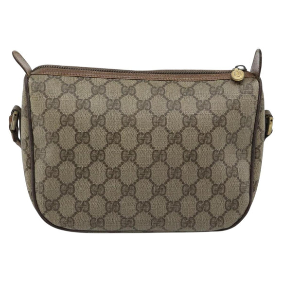 GUCCI GG Supreme Web Sherry Line Bag PVC Beige Gold 001 123 6177 Auth bs35457