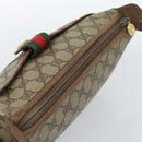 GUCCI GG Supreme Web Sherry Line Bag PVC Beige Gold 001 123 6177 Auth bs35457-6