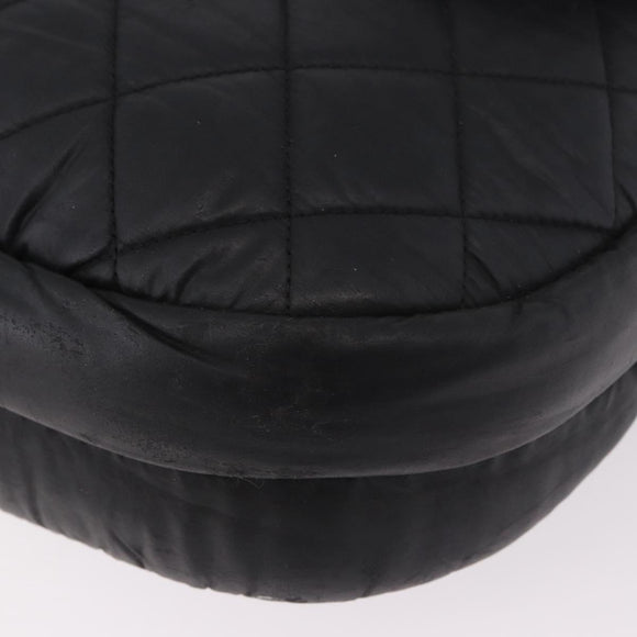 CHANEL Matelassé Schultertasche beschichtetes Canvas Schwarz Silber CC Auth bs35469