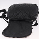 CHANEL Matelassé Schultertasche beschichtetes Canvas Schwarz Silber CC Auth bs35469-16