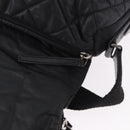 CHANEL Matelassé Schultertasche beschichtetes Canvas Schwarz Silber CC Auth bs35469-17