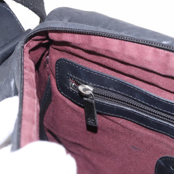 CHANEL Matelassé Schultertasche beschichtetes Canvas Schwarz Silber CC Auth bs35469