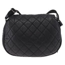 CHANEL Matelassé Schultertasche beschichtetes Canvas Schwarz Silber CC Auth bs35469-3