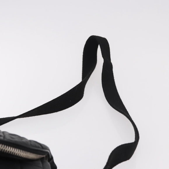 CHANEL Matelassé Schultertasche beschichtetes Canvas Schwarz Silber CC Auth bs35469