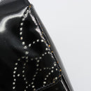 CHANEL Schultertasche Kette Lackleder Schwarz Gold CC Auth bs35471A-16
