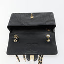 CHANEL Schultertasche Kette Lackleder Schwarz Gold CC Auth bs35471A-17