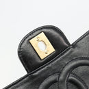 CHANEL Schultertasche Kette Lackleder Schwarz Gold CC Auth bs35471A-18