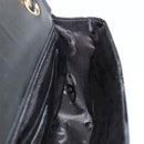 CHANEL Schultertasche Kette Lackleder Schwarz Gold CC Auth bs35471A-21