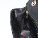 CHANEL Schultertasche Kette Lackleder Schwarz Gold CC Auth bs35471A-22