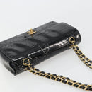 CHANEL Schultertasche Kette Lackleder Schwarz Gold CC Auth bs35471A-6