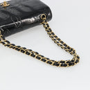 CHANEL Schultertasche Kette Lackleder Schwarz Gold CC Auth bs35471A-7
