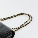 CHANEL Schultertasche Kette Lackleder Schwarz Gold CC Auth bs35471A-8