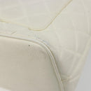 CHANEL Reissue Tote Bag Caviar Skin White Gold CC Auth bs35475-12