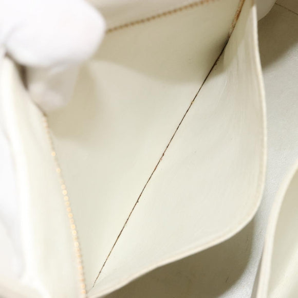 CHANEL Reissue Tote Bag Caviar Skin White Gold CC Auth bs35475