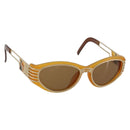 SAINT LAURENT Sunglasses Plastic Beige Gold Auth bs35478-1