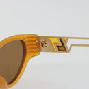 SAINT LAURENT Sunglasses Plastic Beige Gold Auth bs35478-8