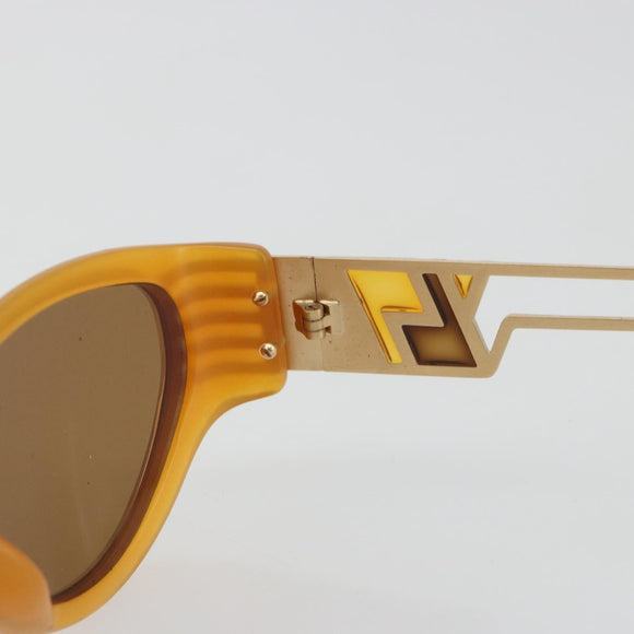 SAINT LAURENT Sunglasses Plastic Beige Gold Auth bs35478